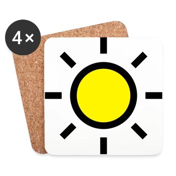 Sun sunny icon weather icon - Coasters (set of 4) - white - Front