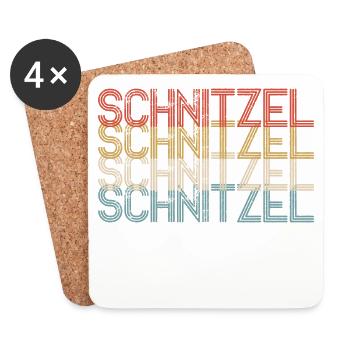 Schnitzel Geschenk - Untersetzer (4er-Set) - Weiß - Vorne