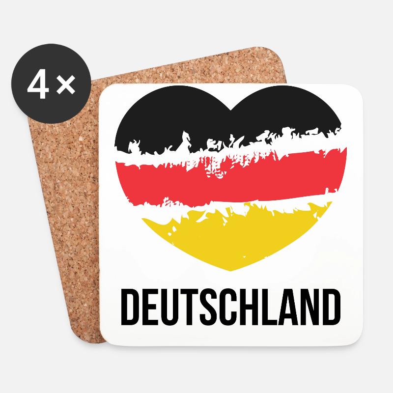 Deutschland - Untersetzer (4er-Set) - Weiß