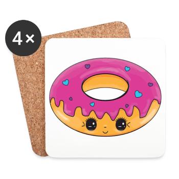 Sweet donut with eyes - Coasters (set of 4) - white - Front