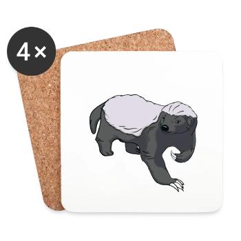 Honey blaireau - Dessous de verre (lot de 4) - blanc - Devant