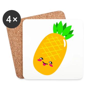pineapple - Coasters (set of 4) - white - Front