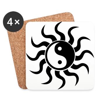 Yin Yang Vektor - Untersetzer (4er-Set) - Weiß - Vorne