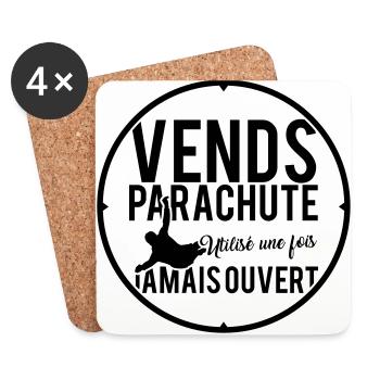 Vends Parachute... - Dessous de verre (lot de 4) - blanc - Devant