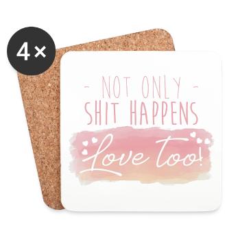 Valentine's Day Funny love saying gift idea - Coasters (set of 4) - white - Front