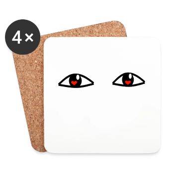 Eyes in love - Coasters (set of 4) - white - Front