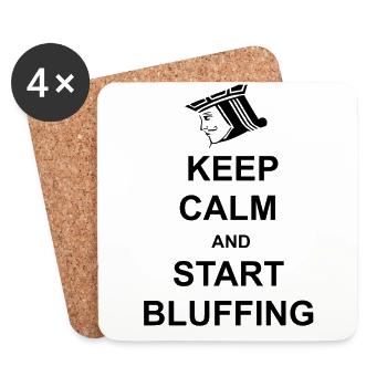 Poker Bluffing Cool Funny Sayings Casino Gift - Coasters (set of 4) - white - Front