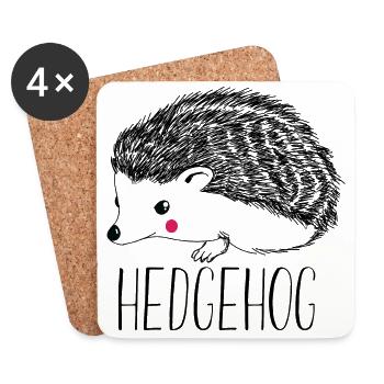 Hedgehog - Coasters (set of 4) - white - Front