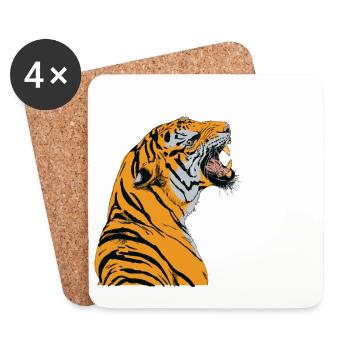 Tiger ist mein Spirit Tier - Untersetzer (4er-Set) - Weiß - Vorne
