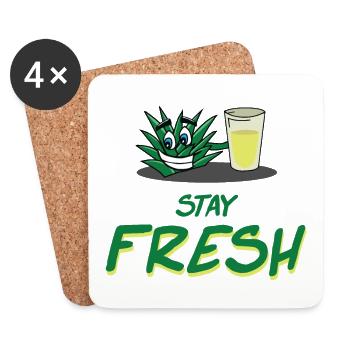 Stay fresh - Untersetzer (4er-Set) - Weiß - Vorne