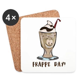 Frappe Day! - Untersetzer (4er-Set) - Weiß - Vorne
