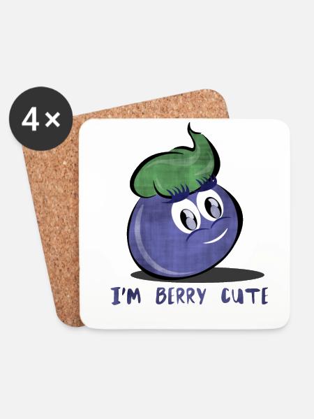I'm berry cute - Coasters (set of 4) - white