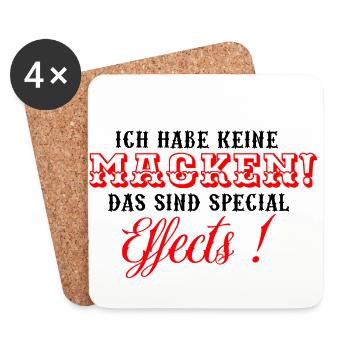 Lustige Sprüche - Untersetzer (4er-Set) - Weiß - Vorne