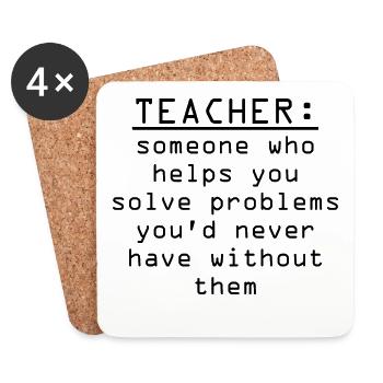 Teacher definition - Coasters (set of 4) - white - Front