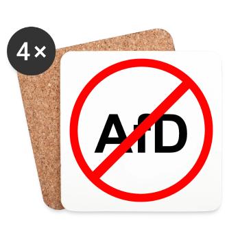 No AfD Straßenschild - Untersetzer (4er-Set) - Weiß - Vorne