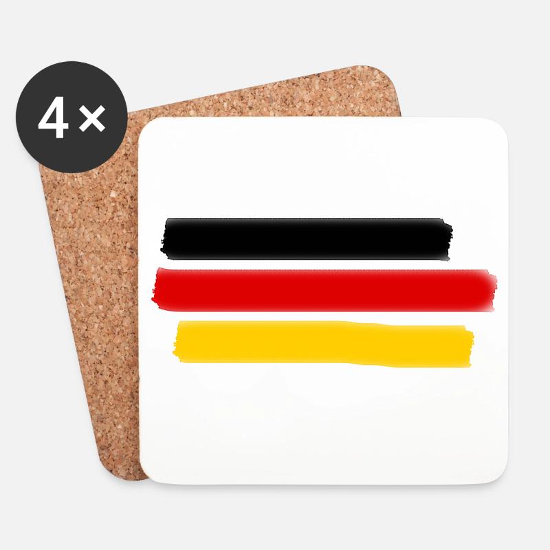 Deutschlandflagge - Untersetzer (4er-Set) - Weiß
