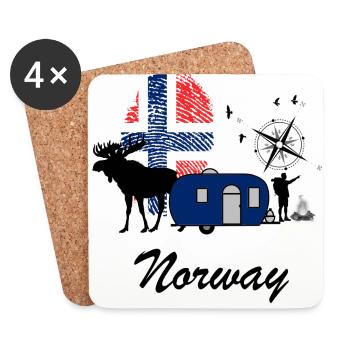 Norwegen Reise Liebe Norway Geschenk Idee schwarz - Untersetzer (4er-Set) - Weiß - Vorne