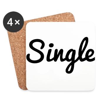 single - Coasters (set of 4) - white - Front