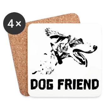 Chien meilleur ami - Dessous de verre (lot de 4) - blanc - Devant