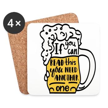 Witziger Biertrinker Bierkrug Geschenk - Untersetzer (4er-Set) - Weiß - Vorne