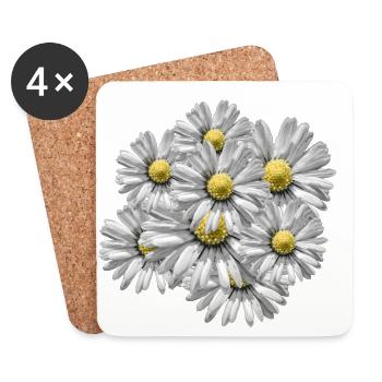 Bunch of flowers - Coasters (set of 4) - white - Front