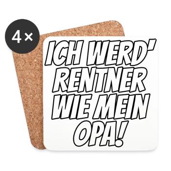 Ich werd' Rentner wie mein Opa! - Untersetzer (4er-Set) - Weiß - Vorne