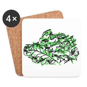 Kale - Coasters (set of 4) - white - Front