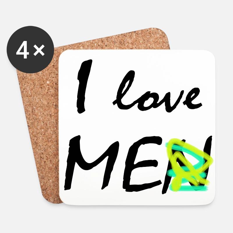 Ich liebe mich - Untersetzer (4er-Set) - Weiß