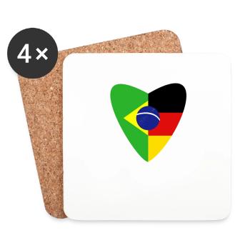 Brazil Germany Flag Brazilian Gift - Coasters (set of 4) - white - Front