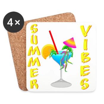 Cocktail Summer Vibes - Coasters (set of 4) - white - Front