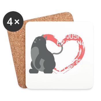 Britsch Shorthair Herz Katzenliebe Geschenk - Untersetzer (4er-Set) - Weiß - Vorne