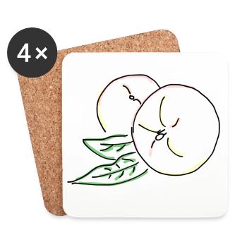 peach - Coasters (set of 4) - white - Front