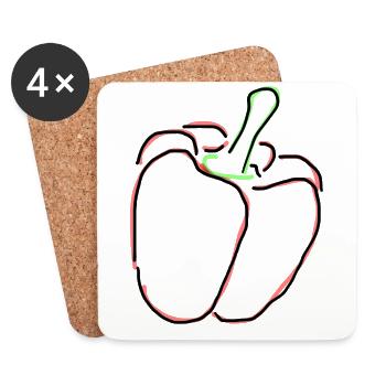 paprika - Dessous de verre (lot de 4) - blanc - Devant