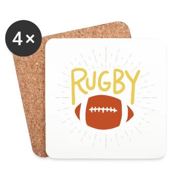 Rugby - Untersetzer (4er-Set) - Weiß - Vorne