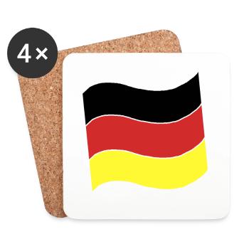 Deutschlandflagge - Untersetzer (4er-Set) - Weiß - Vorne