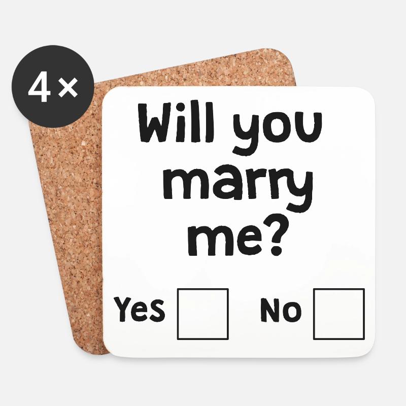 Will you marry me? - Untersetzer (4er-Set) - Weiß
