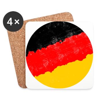 Deutschlandflagge - Untersetzer (4er-Set) - Weiß - Vorne
