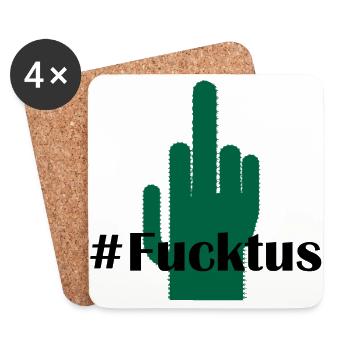Fucktus - Untersetzer (4er-Set) - Weiß - Vorne
