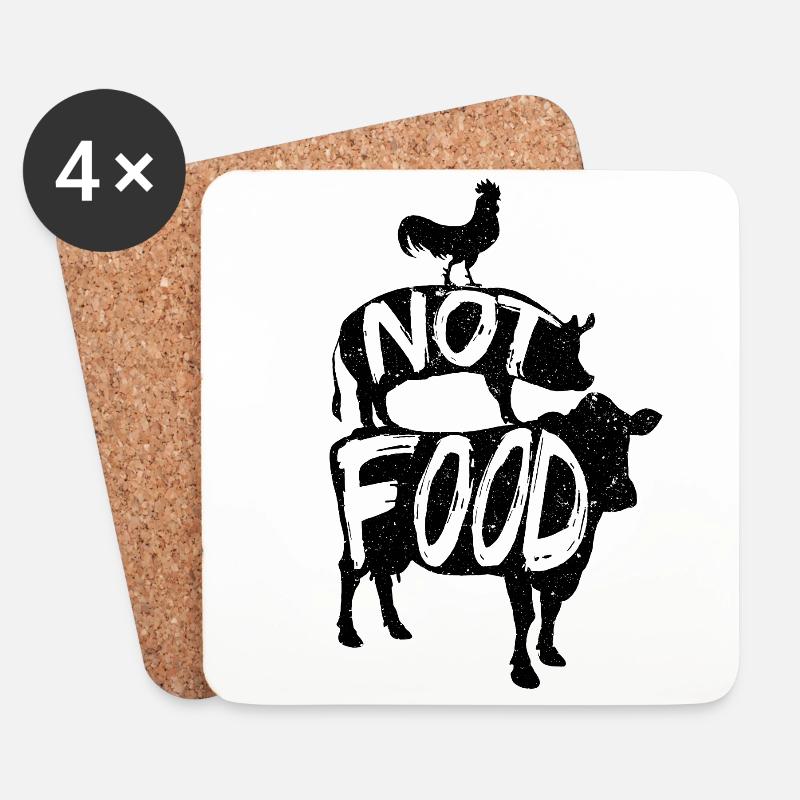 Vegan Veganer Veganerin - Untersetzer (4er-Set) - Weiß