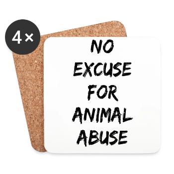 Vegan vegan vegan - Coasters (set of 4) - white - Front
