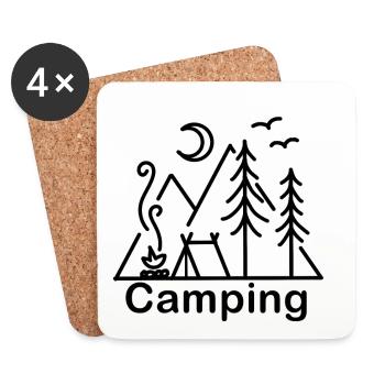 Camping Natur - Untersetzer (4er-Set) - Weiß - Vorne