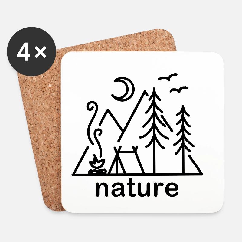 nature Natur - Untersetzer (4er-Set) - Weiß