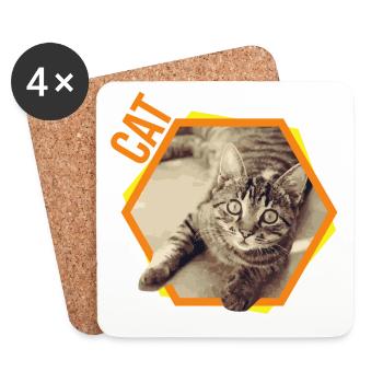 Katze Bengalkatze Siam Perser Geschenk - Untersetzer (4er-Set) - Weiß - Vorne