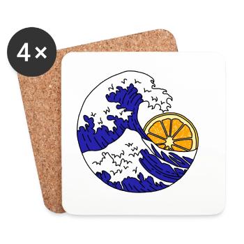 vague - Dessous de verre (lot de 4) - blanc - Devant