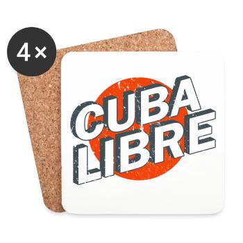 Cuba Libre Retro Poster - Dessous de verre (lot de 4) - blanc - Devant