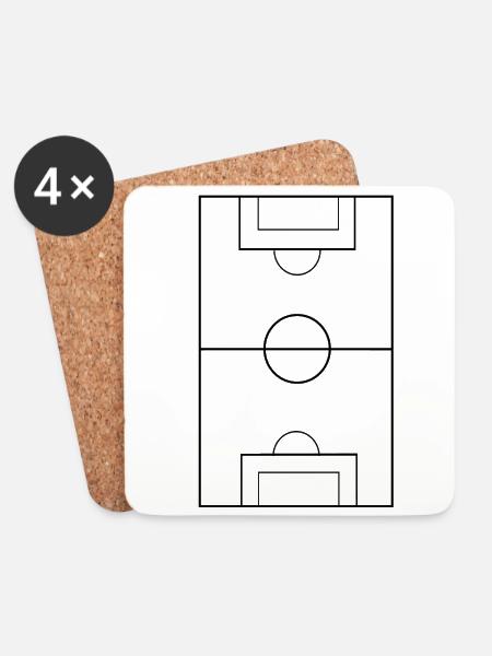 Fußballfeld - Untersetzer (4er-Set) - Weiß