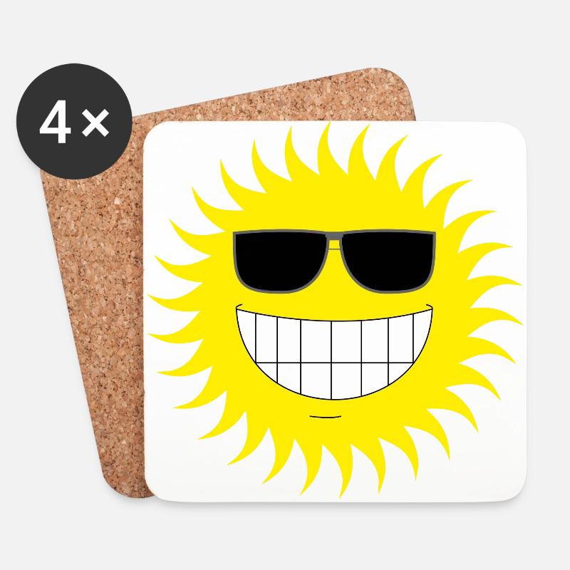 Sonne - Untersetzer (4er-Set) - Weiß