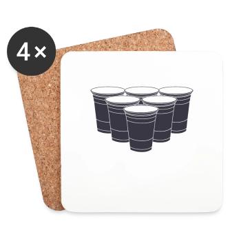 Beer Pong Champion 01 - Dessous de verre (lot de 4) - blanc - Devant