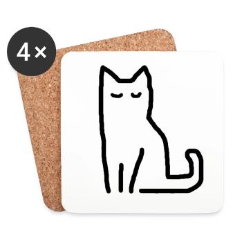 Cat Geschenkidee - Untersetzer (4er-Set) - Weiß - Vorne