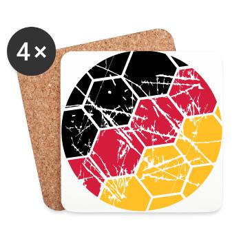 Germany Football German Fan Scratches Ball Cracks - Coasters (set of 4) - white - Front